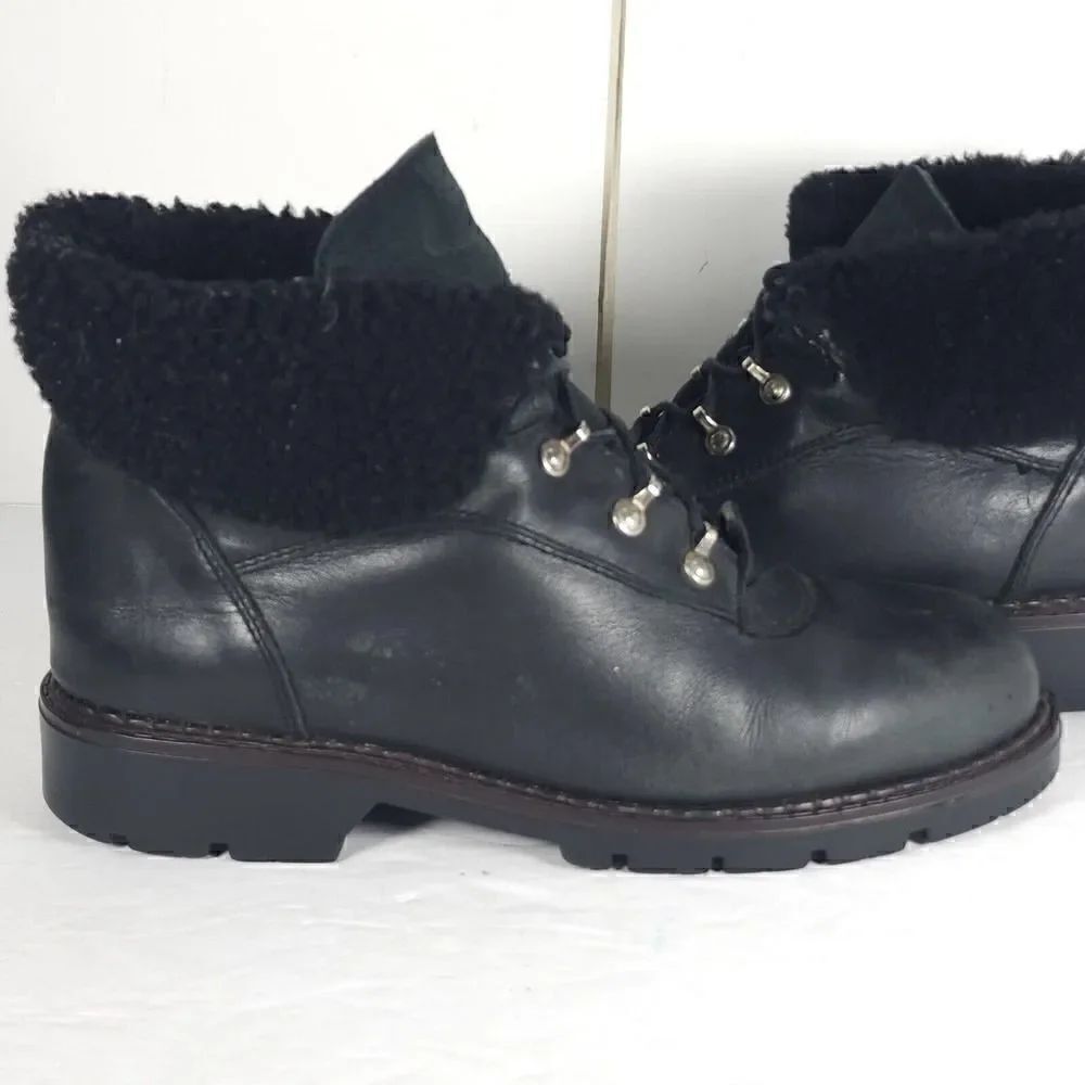 Sorel Women's Chamonix US 10M Black Leather Lined Lace Up Shearling Winter Boots - Picture 9 of 13